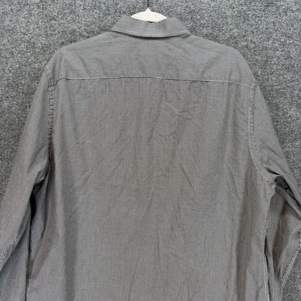 Untuckit Button Down Shirt Mens XL Black Micro Check Cotton Casual Long Sleeve
